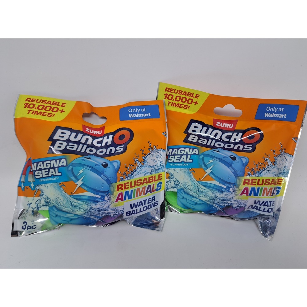 Zuru Bunch O Balloons Reusable Animals Magna Seal Water Balloons 2pk 6pc Total